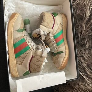 Gucci Screener High Top Sneakers Size 5 -Fit US Women’s 8 US Men’s 6